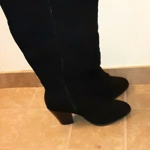Knee high suede boots